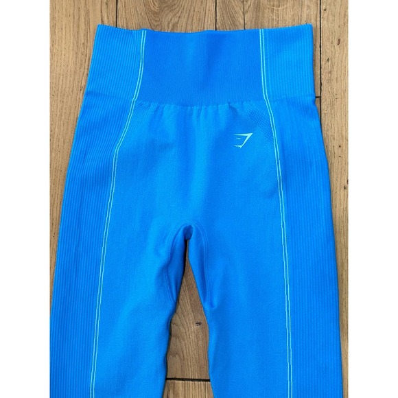 GYMSHARK ULTRA Seamless Blue Leggings Women’s Medium - Picture 4 of 9